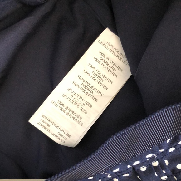 J.Crew Navy Blue Polka Pleated Skirt - Picture 3 of 6